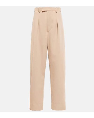 Wardrobe NYC Pantaloni regular in lana a vita alta - Neutro