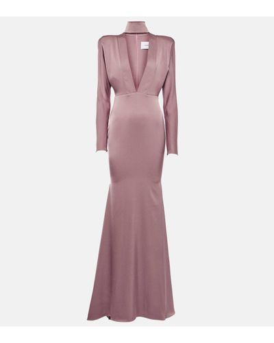 Alex Perry Satin Crepe Gown - Purple