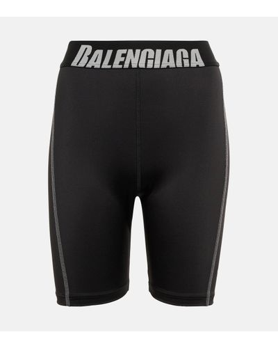 Balenciaga Short cycliste a logo - Noir
