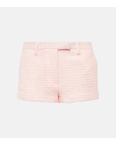 Alessandra Rich Sequined Tweed Shorts - Pink