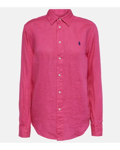 Polo Ralph Lauren Logo Linen Shirt - Pink