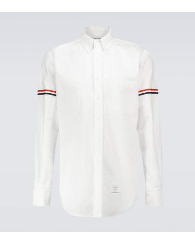 Thom Browne Camisa con bandas de grogrén - Blanco