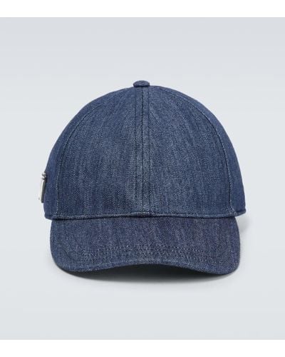 Prada Gorra en denim de algodon - Azul