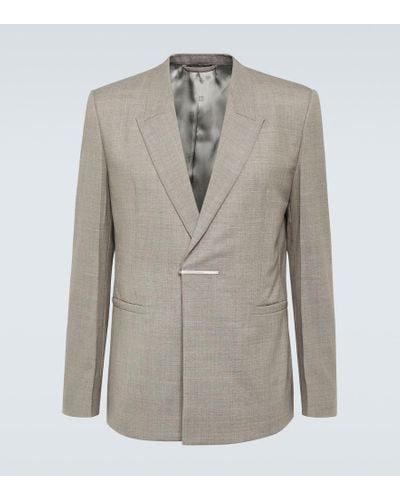 Givenchy Single-breasted Wool Blazer - Gray