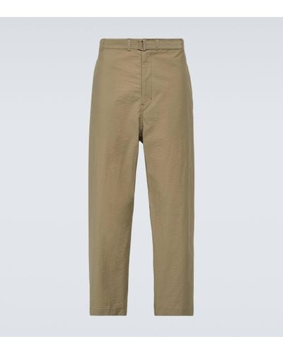 Lemaire Cotton-blend Tapered Trousers - Natural