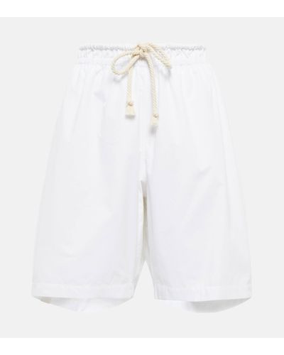 Jil Sander Short a taille haute en coton - Blanc
