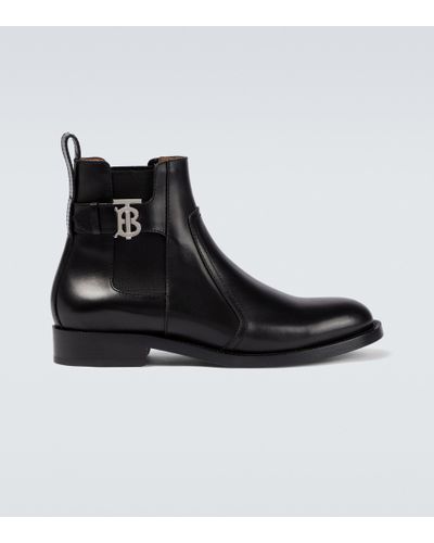 Burberry Chelsea-Boots mit Monogramm - Schwarz