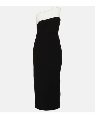 Roland Mouret Strapless Paneled Midi Dress - Black