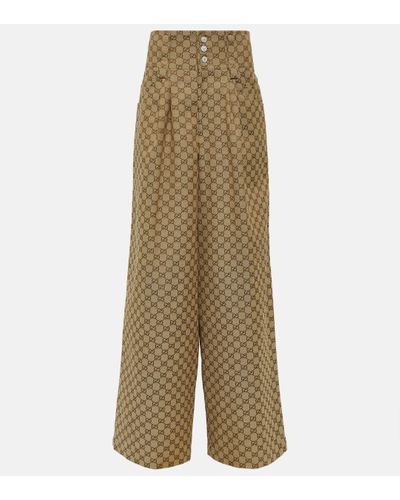 Gucci Pantalon et brun à motif gg - Neutre