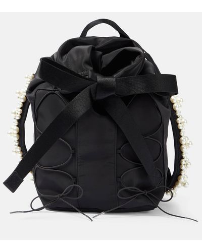 Simone Rocha Bow-detail Embellished Backpack - Black