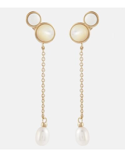 Chloé Darcey Brass And Pearl Earrings - Natural