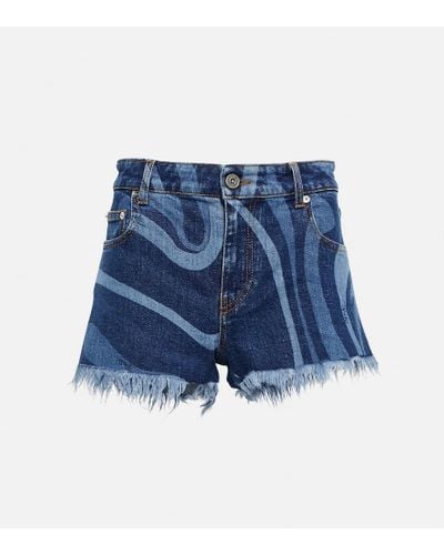 Emilio Pucci Shorts di jeans Marmo - Blu