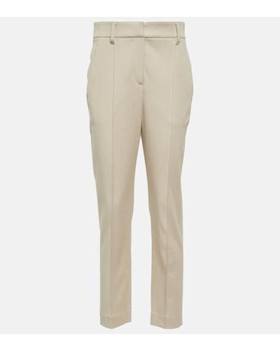 Brunello Cucinelli Cotton-blend Slim Pants - Natural