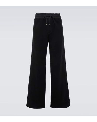 Saint Laurent Pantalones anchos de terciopelo - Negro