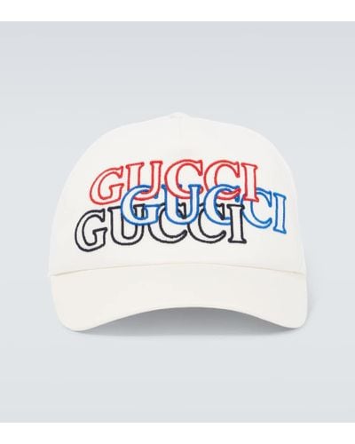 Gucci Gorra de algodon con logo bordado - Blanco