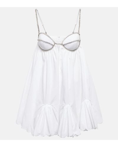 Area Crystal-embellished Minidress - White