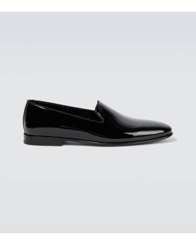 Manolo Blahnik Mario Patent Leather Loafers - Black