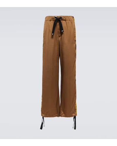 Versace Pantaloni in raso - Marrone