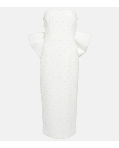 Rebecca Vallance Bridal Verzierte Robe Perle aus Crepe - Weiß