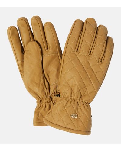 Goldbergh Nishi Quilted Leather Ski Gloves - Metallic