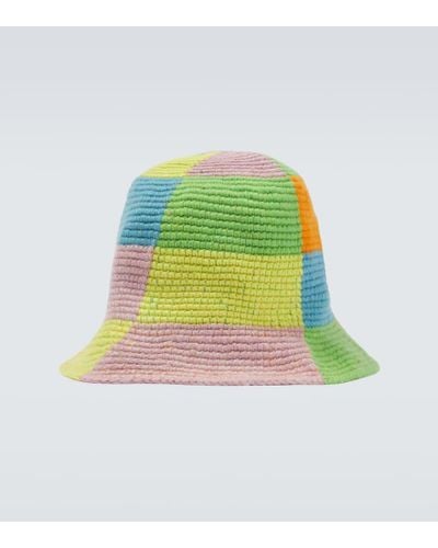 The Elder Statesman Cappello da pescatore in cashmere - Verde