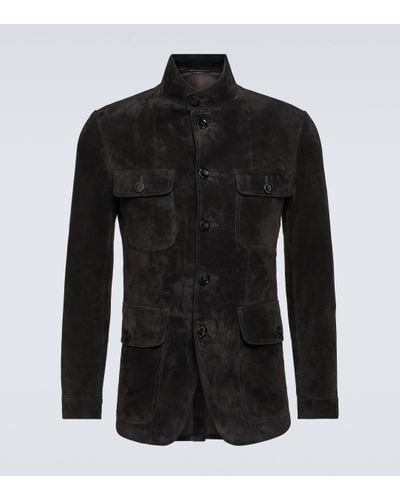 Tom Ford Veste en daim - Noir