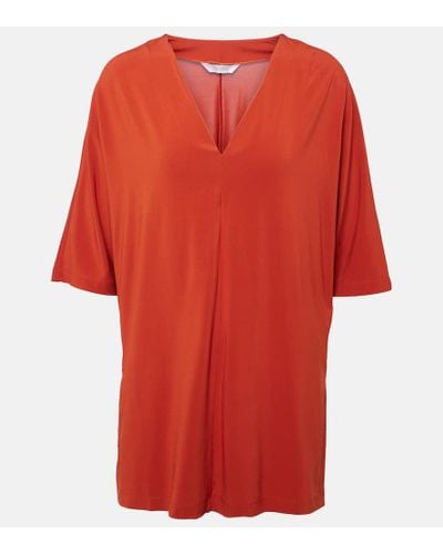 Max Mara Linfa Jersey Crepe Blouse - Red