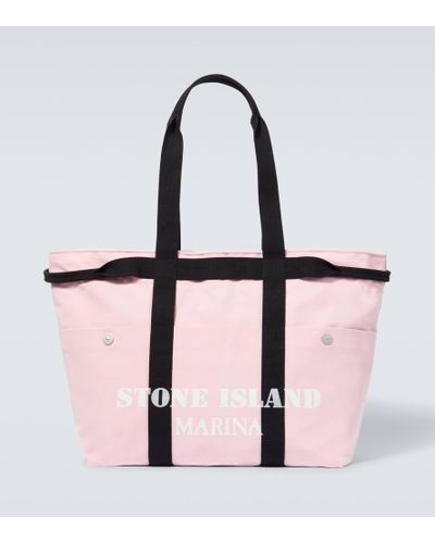 Stone Island Tote Marina de lona de algodon - Rosa