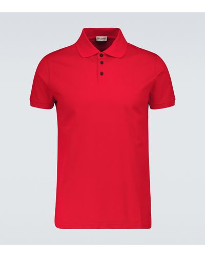 Saint Laurent Polo de algodón - Rojo