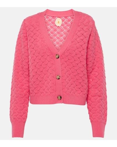 Jardin Des Orangers Wool And Cashmere Cropped Cardigan - Pink