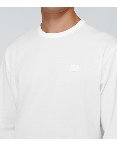 Acne Studios Cotton Long-sleeved T-shirt in White for Men | Lyst