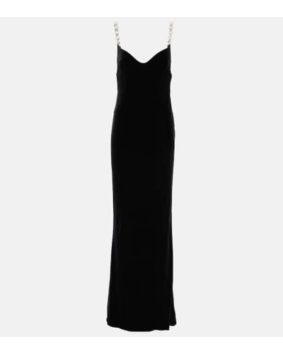 Galvan London Avedon Embellished Velvet Gown - Black