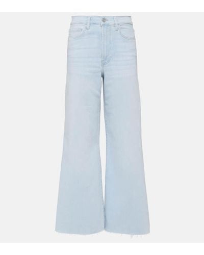 FRAME Le Palazzo Cropped Wide-leg Jeans - Blue