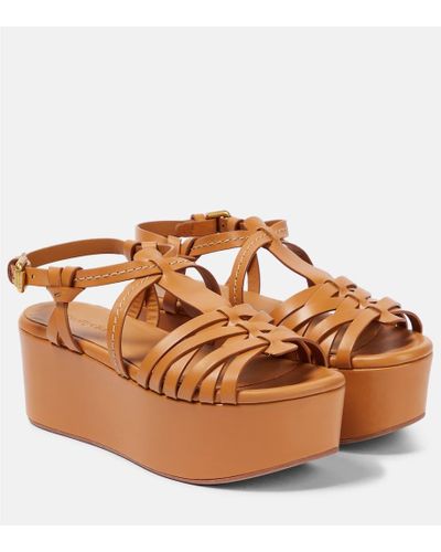 See By Chloé Sierra Platform Leather Sandals - Brown