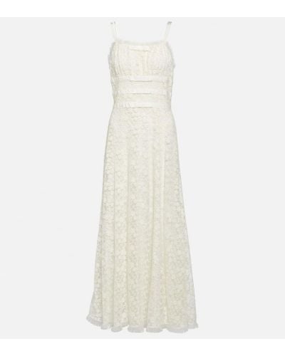 Rodarte Floral Lace And Tulle Maxi Dress - White