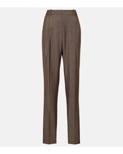 JOSEPH Turnchapel Mid-rise Wool And Mohair Trousers - Brown