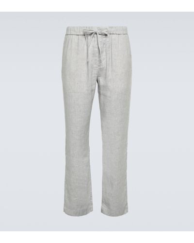 Frescobol Carioca Oscar Linen-blend Trousers - Grey