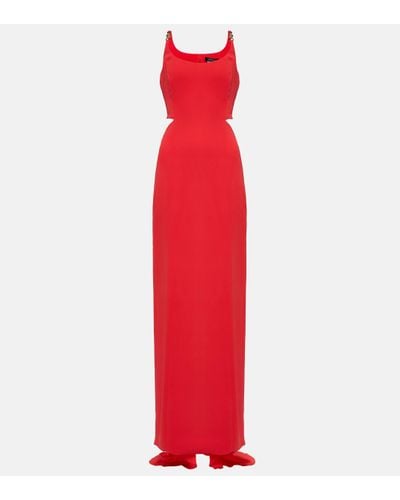 Versace Medusa 95' Cutout Silk Gown - Red