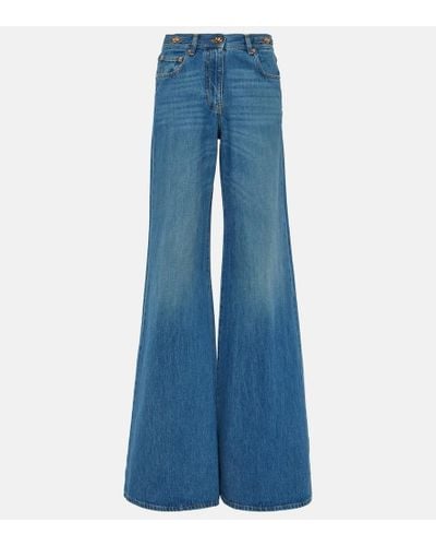 Versace High-Rise Flared Jeans Medusa '95 - Blau