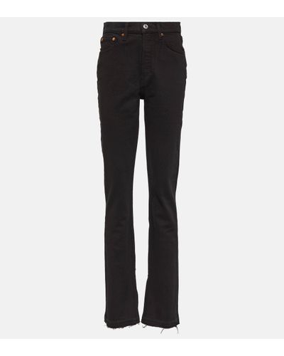 RE/DONE '70s High-rise Split-hem Bootcut Jeans - Black