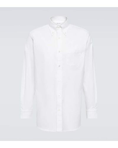Loro Piana Oxford-Hemd Agui aus Baumwollpopeline - Weiß