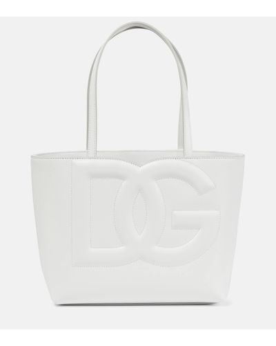 Dolce & Gabbana Cabas DG Medium en cuir - Blanc