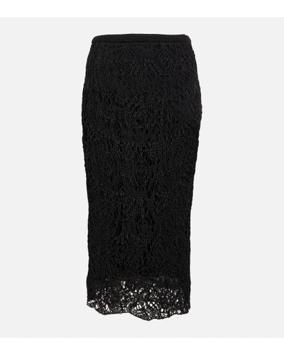 Tom Ford Knitted Midi Skirt - Black