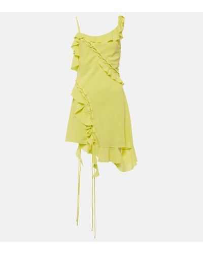 Acne Studios Ruffled Asymmetric Minidress - Yellow