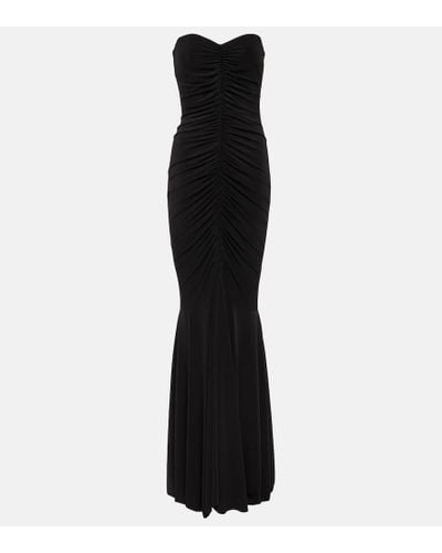 Norma Kamali Ruched Jersey Gown - Black