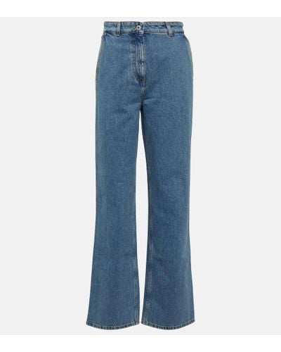 Burberry Jeans rectos de tiro alto - Azul