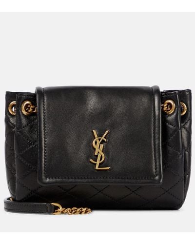 Saint Laurent Nolita Mini Leather Shoulder Bag - Black