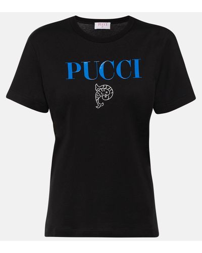 Emilio Pucci Logo Cotton Jersey T-shirt - Black