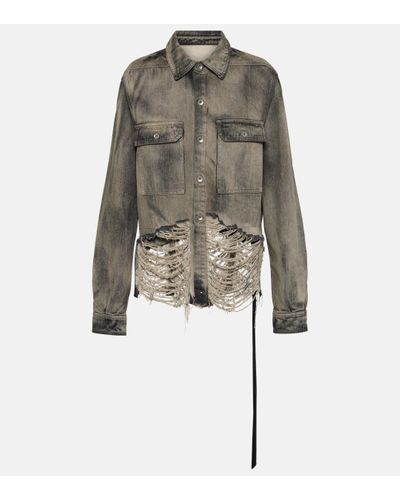 Rick Owens Surchemise DRKSHDW raccourcie en jean - Gris