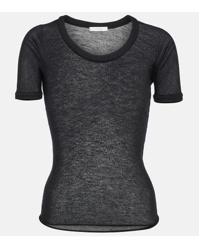 The Row T-shirt Analyn in cashmere - Nero